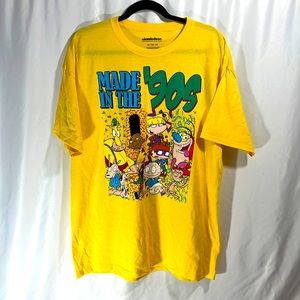 Nickelodeon “Made In the 90s” tee, size XL, in Yellow. Vintage Look